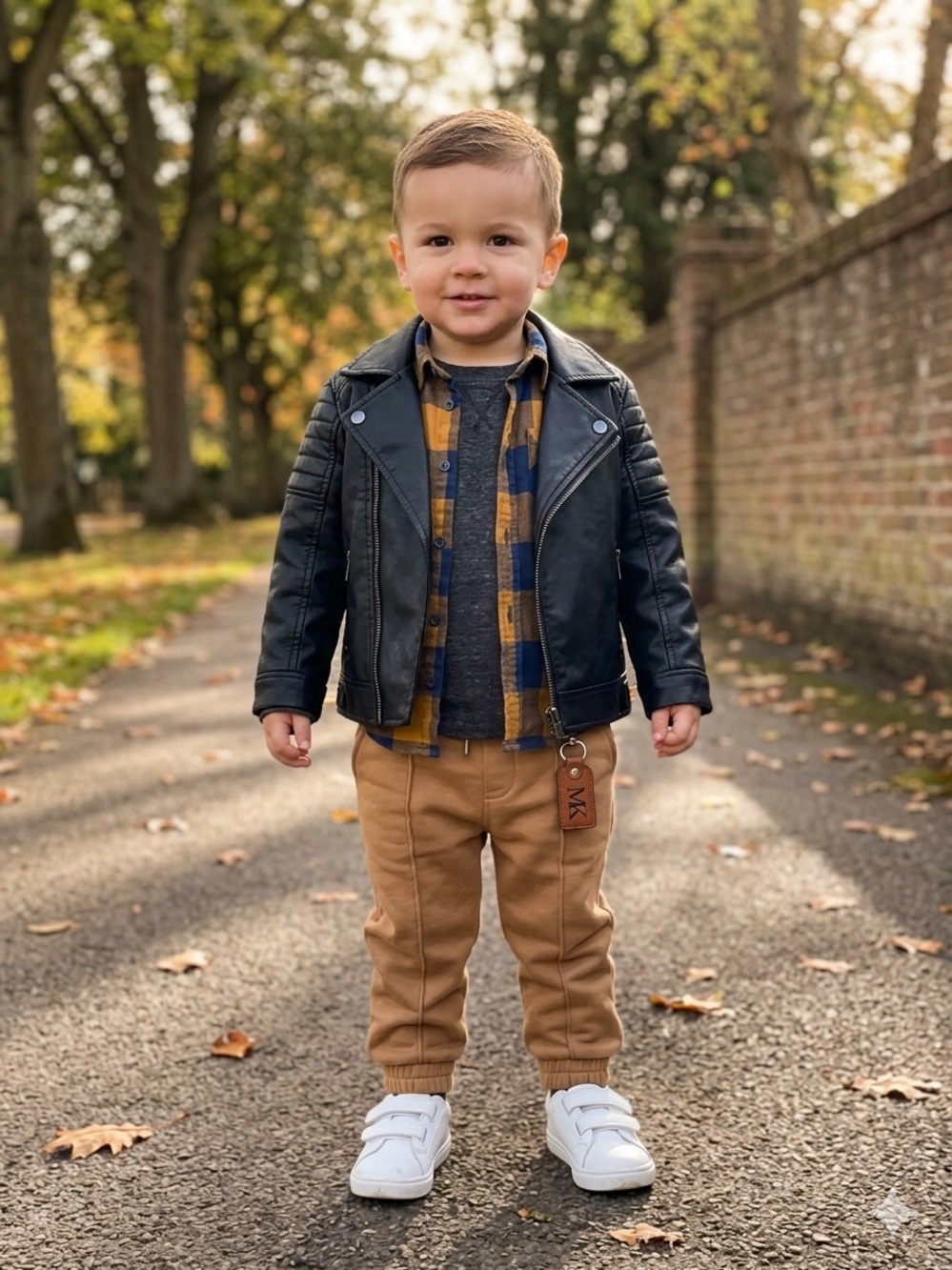 H&M Navy and Mustard Plaid Shirt